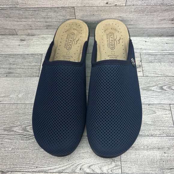 Fly Flot Mesh Clogs Mules Made in Italy Size 39  EUR/8 US‎ Navy Blue Comfort - Picture 2 of 11